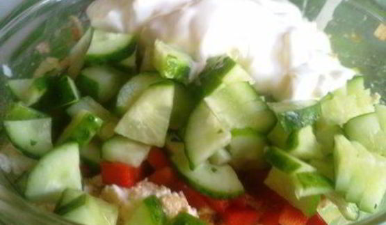 творожный салат с овощами