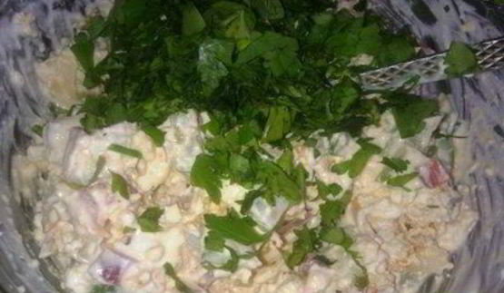 творожный салат с овощами