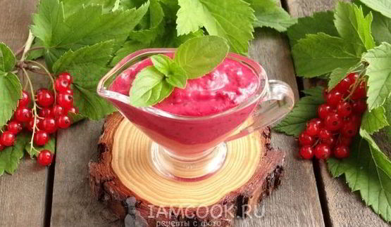 соус из красной смородины с мятой