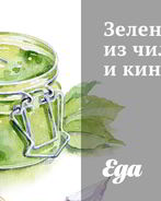 Зеленый соус из чили и кинзы