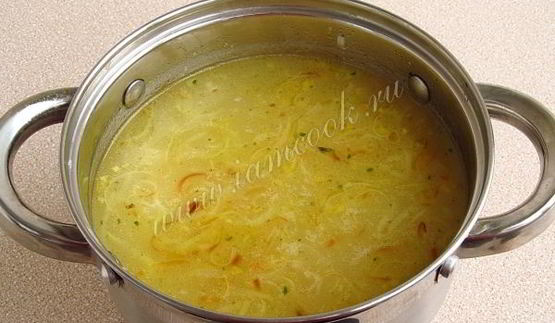 английский куриный суп с плавленым сыром