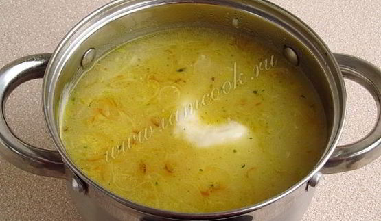 английский куриный суп с плавленым сыром