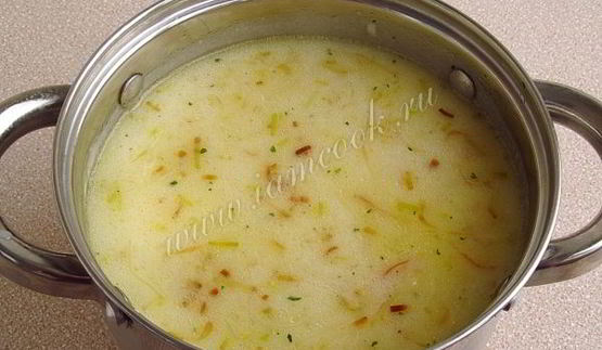 английский куриный суп с плавленым сыром