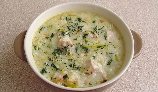 английский куриный суп с плавленым сыром