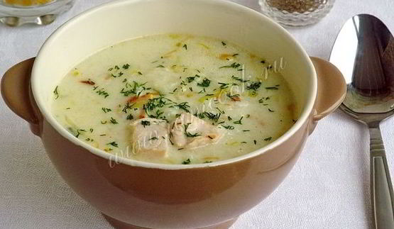 английский куриный суп с плавленым сыром