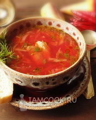 Борщ на бульоне из свиных ребрышек