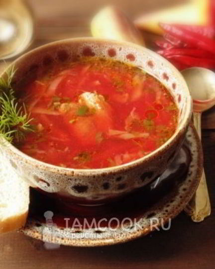 Рецепт борща на бульоне из свиных ребрышек