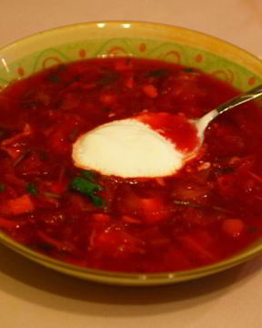 Борщ на курином бульоне