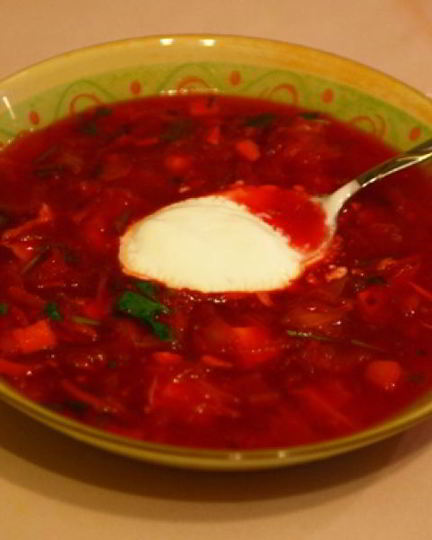 Рецепт борща на курином бульоне