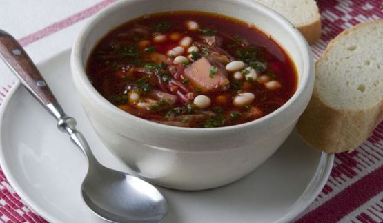 борщ постный с грибами