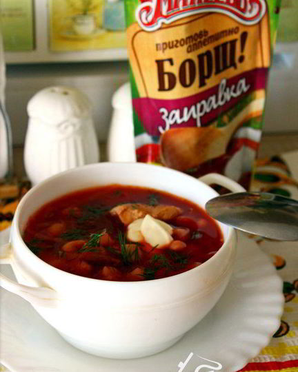 Рецепт борща с фасолью