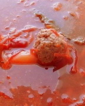 Борщ с фрикадельками