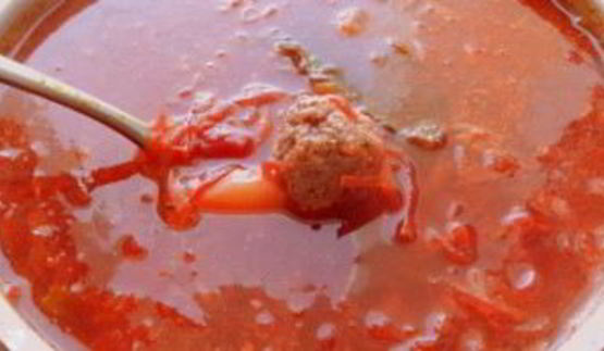 борщ с фрикадельками