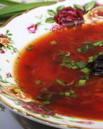 Борщ с грибами и черносливом