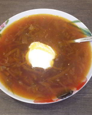 Борщ с маринованной свеклой