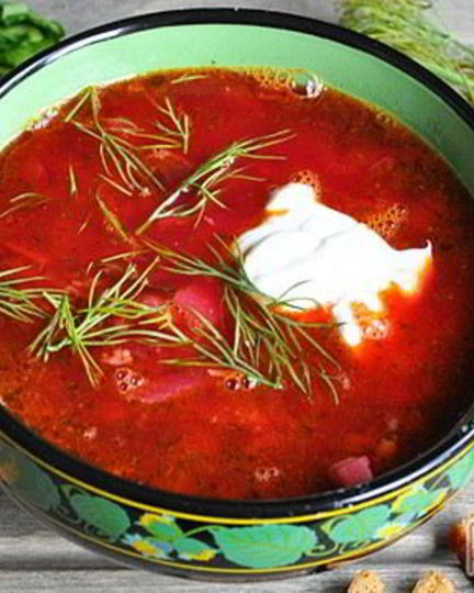 Рецепт борща со свекольной ботвой