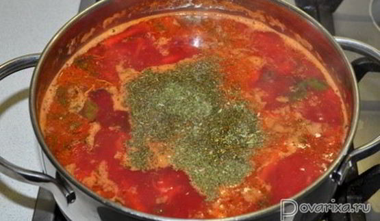 борщ со свекольной ботвой