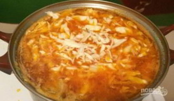 борщ со свининой и свежей капустой