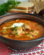 Борщ со свининой на утином жире в мультиварке