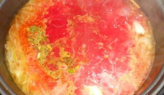 борщ со свининой на утином жире в мультиварке