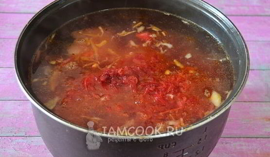 борщ со свининой в мультиварке