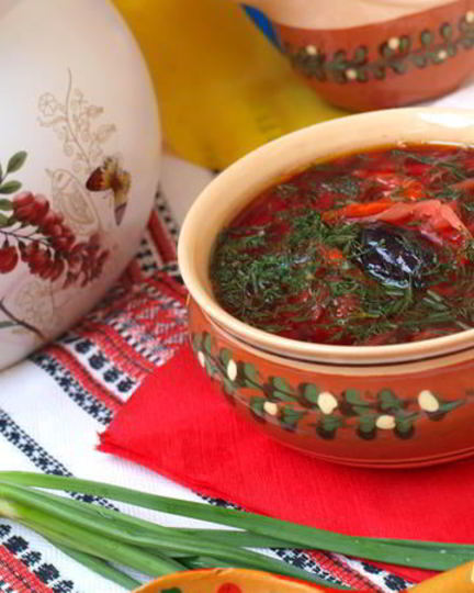 Рецепт постного борща с черносливом