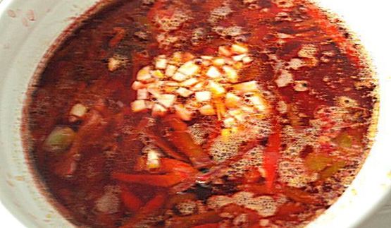 постный борщ с черносливом