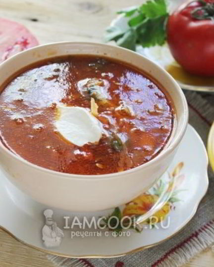 Рецепт постного борща с фасолью и килькой