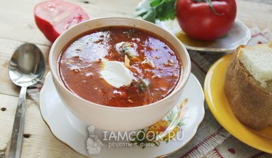 постный борщ с фасолью и килькой