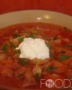 Постный борщ с фасолью