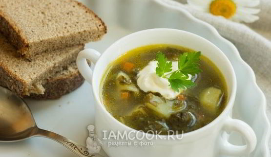 зеленый борщ без мяса