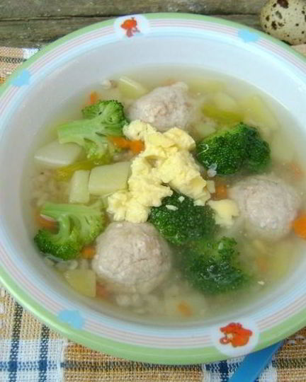 Рецепт детского супа с фрикадельками