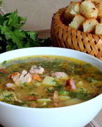 Гороховый суп с копченой курицей