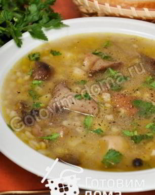 Грибной суп с перловой крупой
