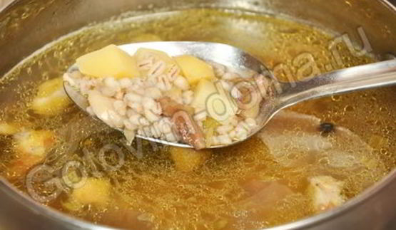 грибной суп с перловой крупой