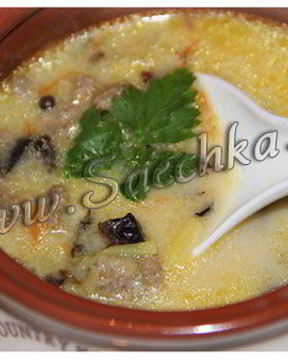 Грибной суп с сыром
