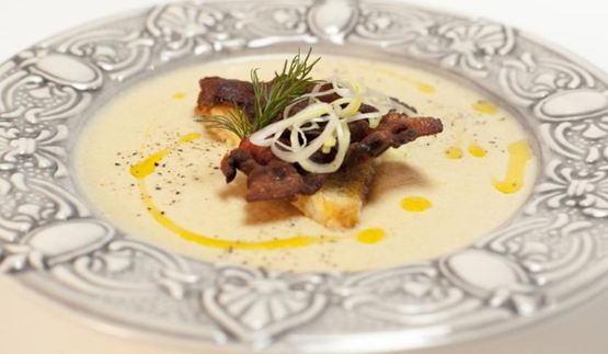 крем-суп из репы с беконом