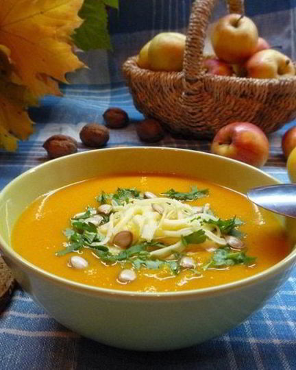 Рецепт крема-супа из тыквы с яблоками