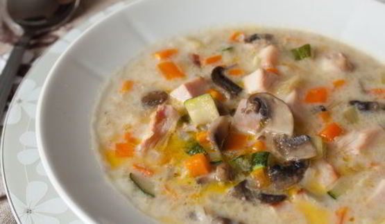 куриный суп с цуккини и шампиньонами