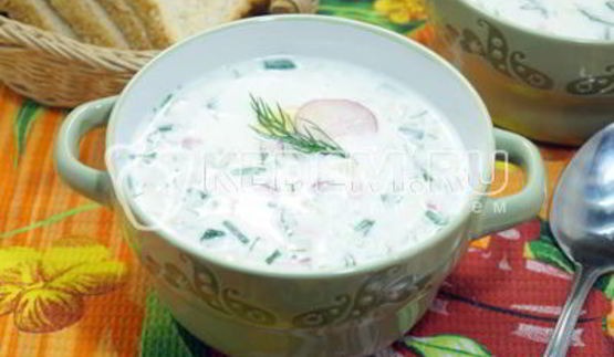 окрошка на кефире