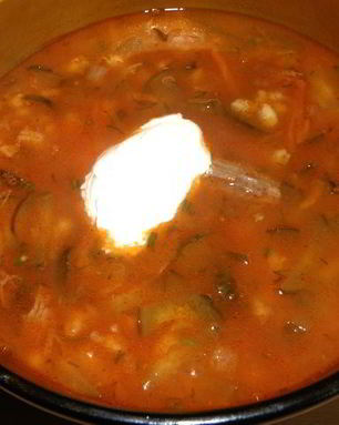 Рассольник с перловкой