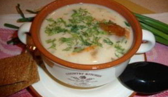 суп из белых грибов с сыром