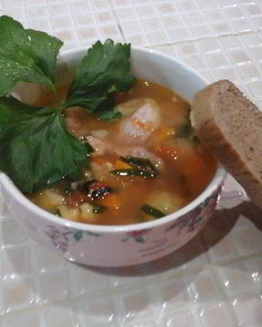 Суп из индейки с полбой