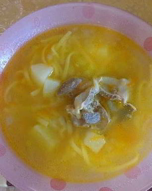 Суп из куриных потрохов с грибами