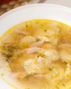 Суп из куриных сердечек с клецками