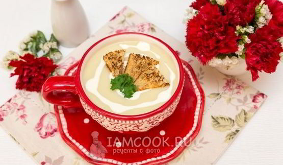 картофельный суп-пюре с чесноком и сливками