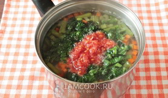 суп-пюре из черешкового сельдерея с крапивой