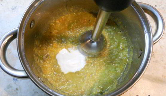 суп-пюре из кабачков и шампиньонов