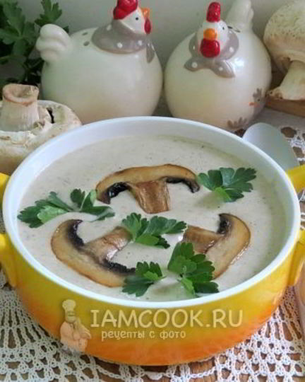 Рецепт супа-пюре из шампиньонов с плавленным сыром