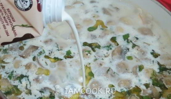 суп-пюре из шампиньонов с плавленным сыром